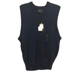 greg norman collection golf sweater vest mens m navy silk new preppy classic top